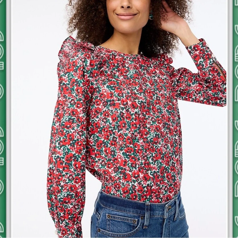 NWT Printed J Crew Blouse - Picture 8 of 8